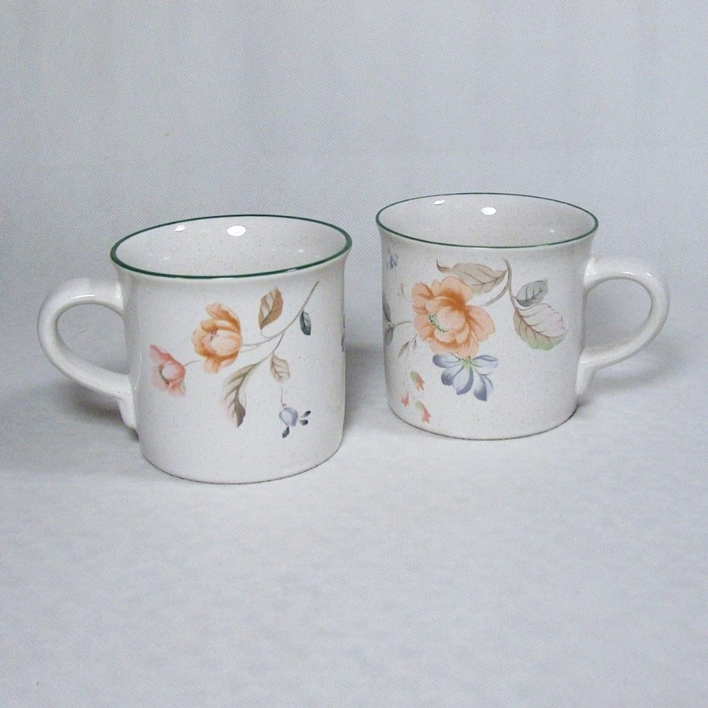 Savoir Vivre Secret Garden Mugs Coffee Cups Dinnerware Replacements Lot of 2